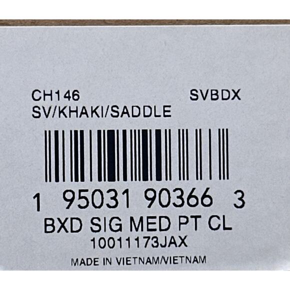 Coach NEW Dog Collar Khaki Saddle SIG C Coated Canvas Leather Trim Med 12.8”-16” - Picture 6 of 9